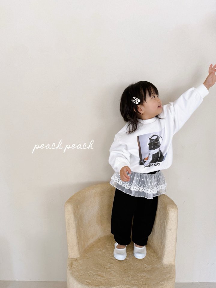 Peach Peach - Korean Children Fashion - #kidsshorts - French Cat Sweatshirt - 11