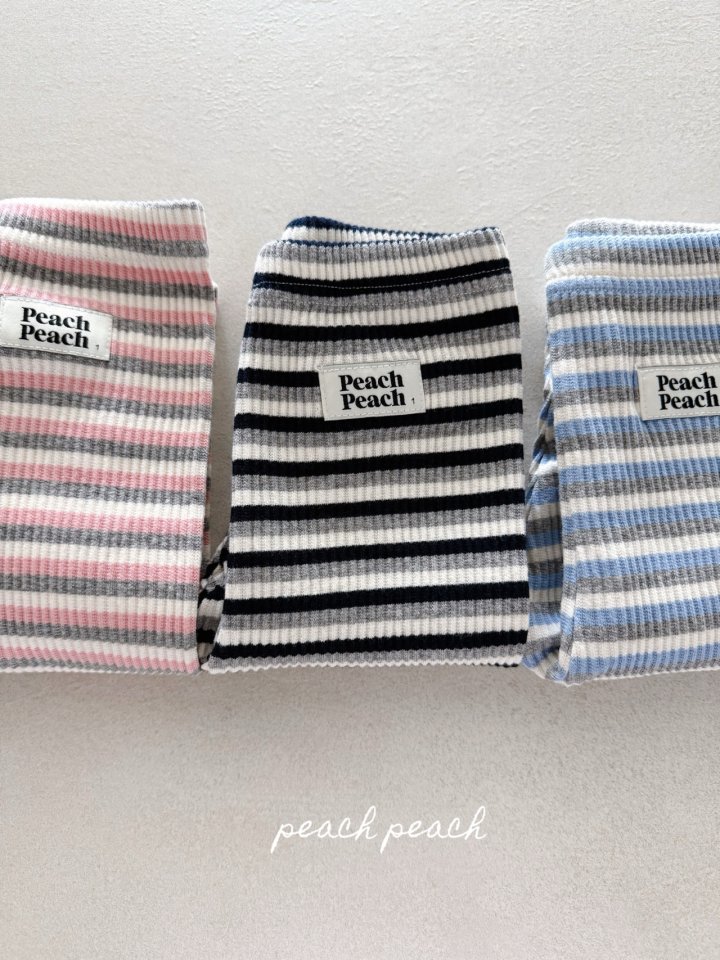 Peach Peach - Korean Children Fashion - #kidsshorts - Stripe Leggings - 3