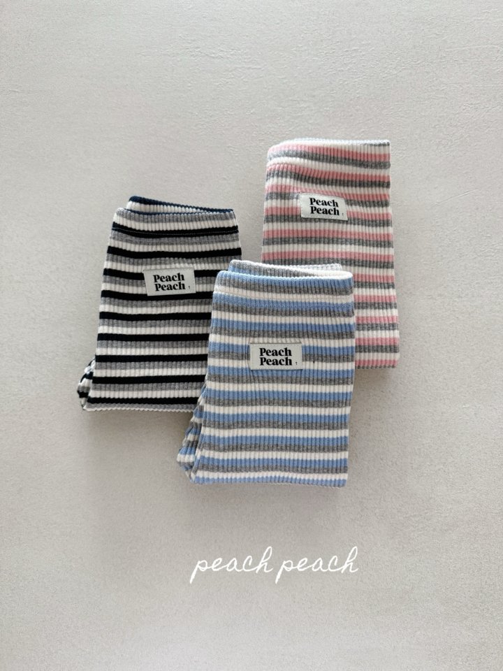 Peach Peach - Korean Children Fashion - #kidsshorts - Stripe Leggings - 4