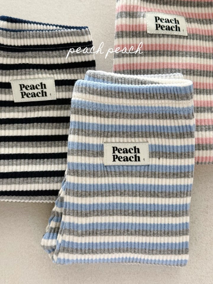 Peach Peach - Korean Children Fashion - #kidzfashiontrend - Stripe Leggings - 5