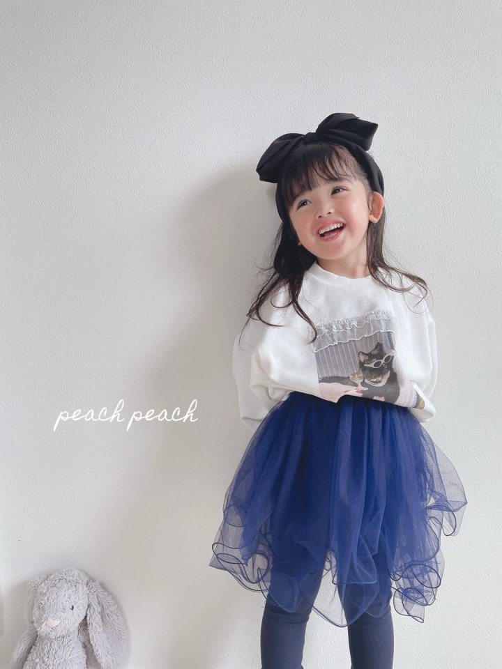 Peach Peach - Korean Children Fashion - #magicofchildhood - Classy Cat Sweatshirt - 6