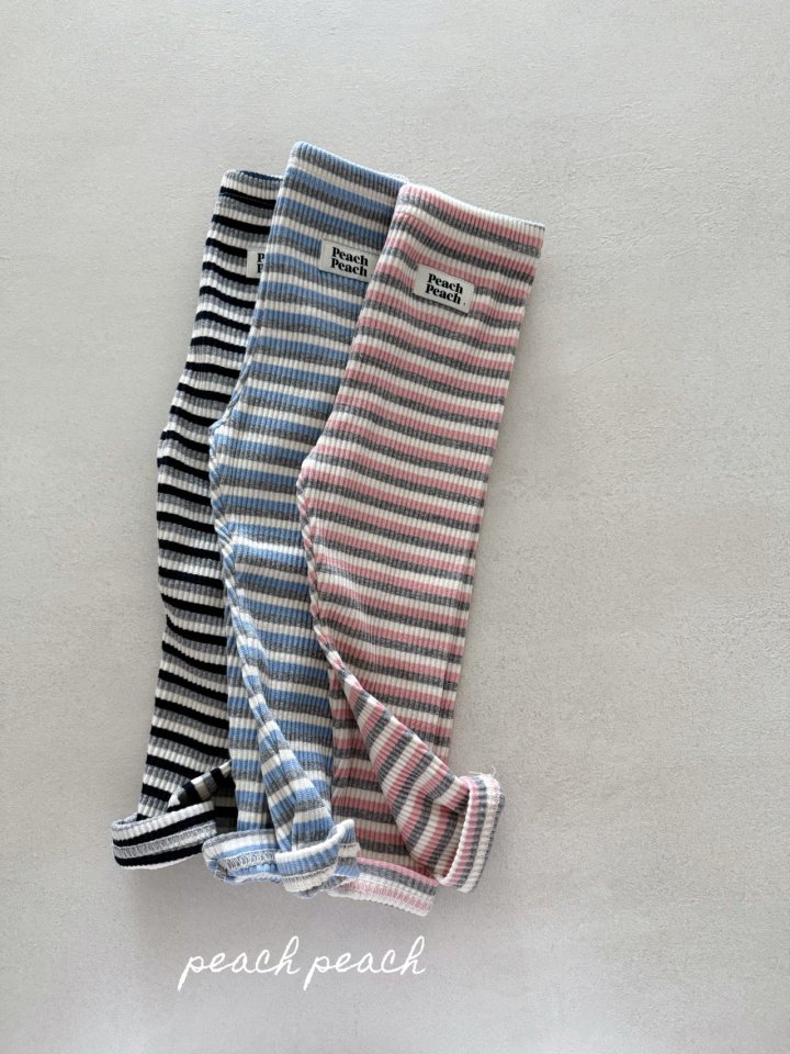 Peach Peach - Korean Children Fashion - #magicofchildhood - Stripe Leggings - 8