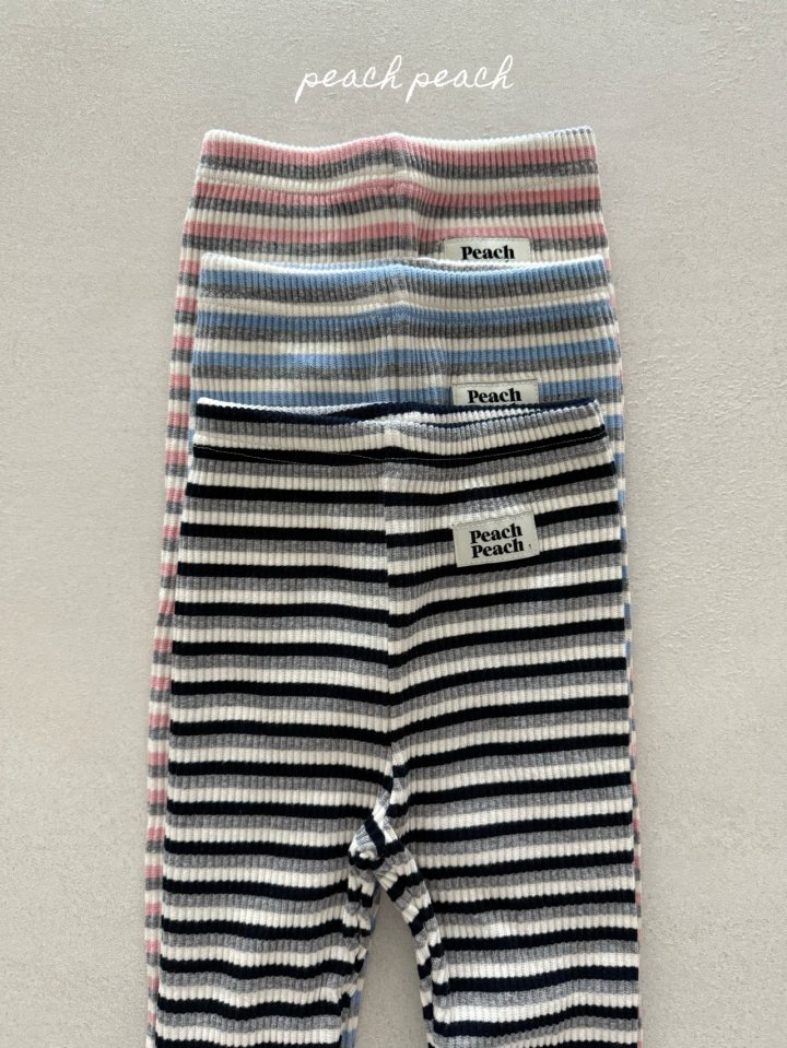 Peach Peach - Korean Children Fashion - #minifashionista - Stripe Leggings - 9