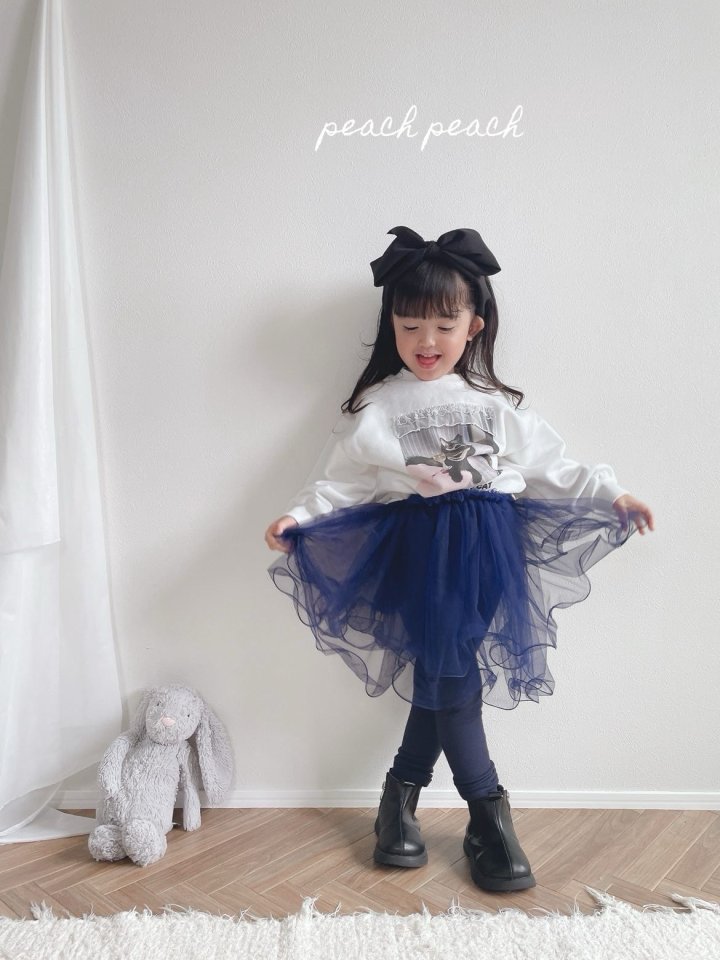 Peach Peach - Korean Children Fashion - #prettylittlegirls - Classy Cat Sweatshirt - 8