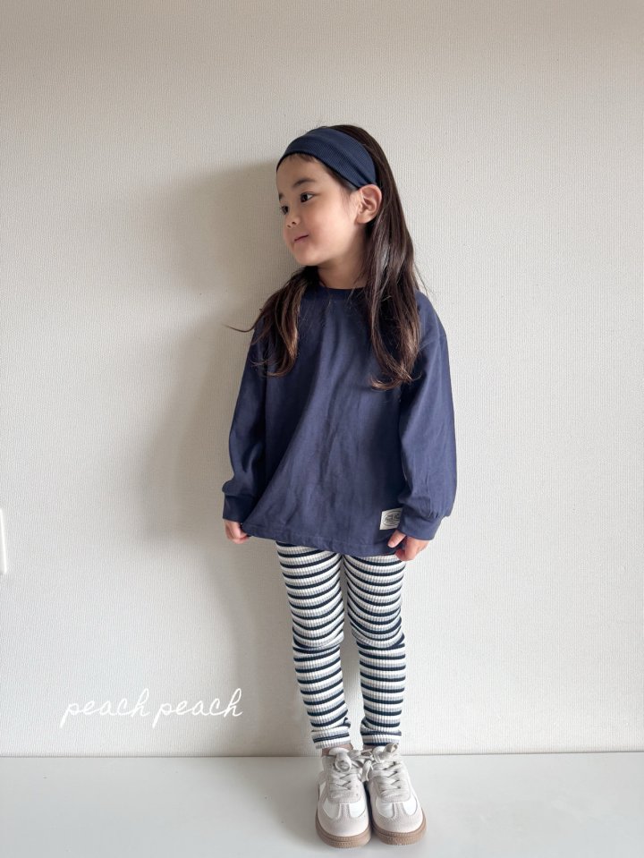 Peach Peach - Korean Children Fashion - #prettylittlegirls - Stripe Leggings - 10