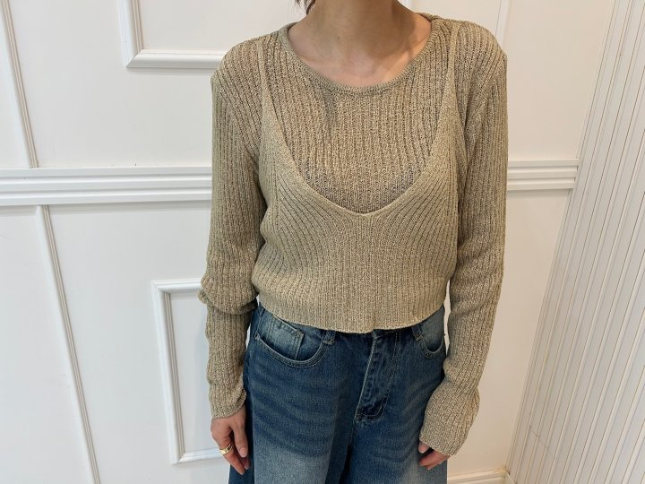 Pearls room - Korean Women Fashion - #momslook - Layered Knit Top - 5