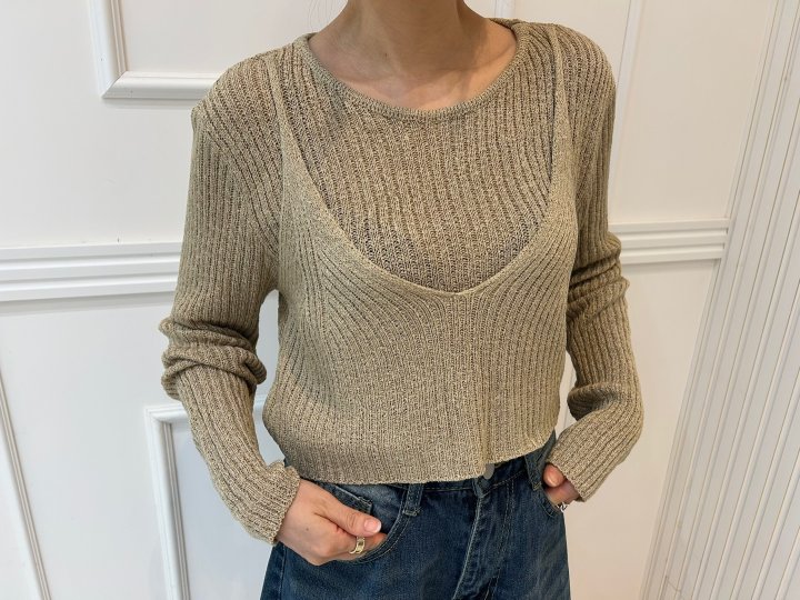 Pearls room - Korean Women Fashion - #momslook - Layered Knit Top - 6