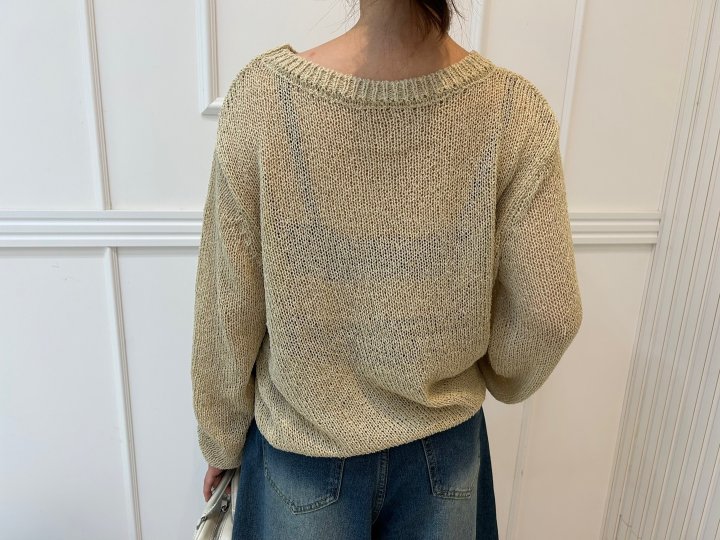 Pearls room - Korean Women Fashion - #momslook - Round Knit Top - 4