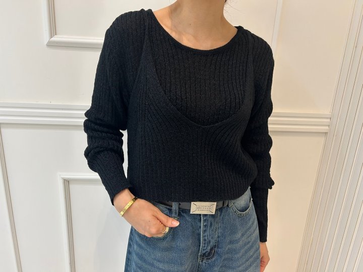 Pearls room - Korean Women Fashion - #pursuepretty - Layered Knit Top - 10