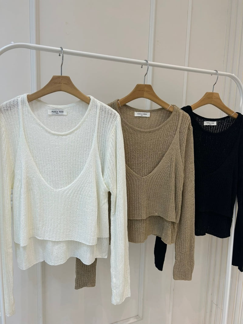 Pearls room - Korean Women Fashion - #romanticstyle - Layered Knit Top - 12