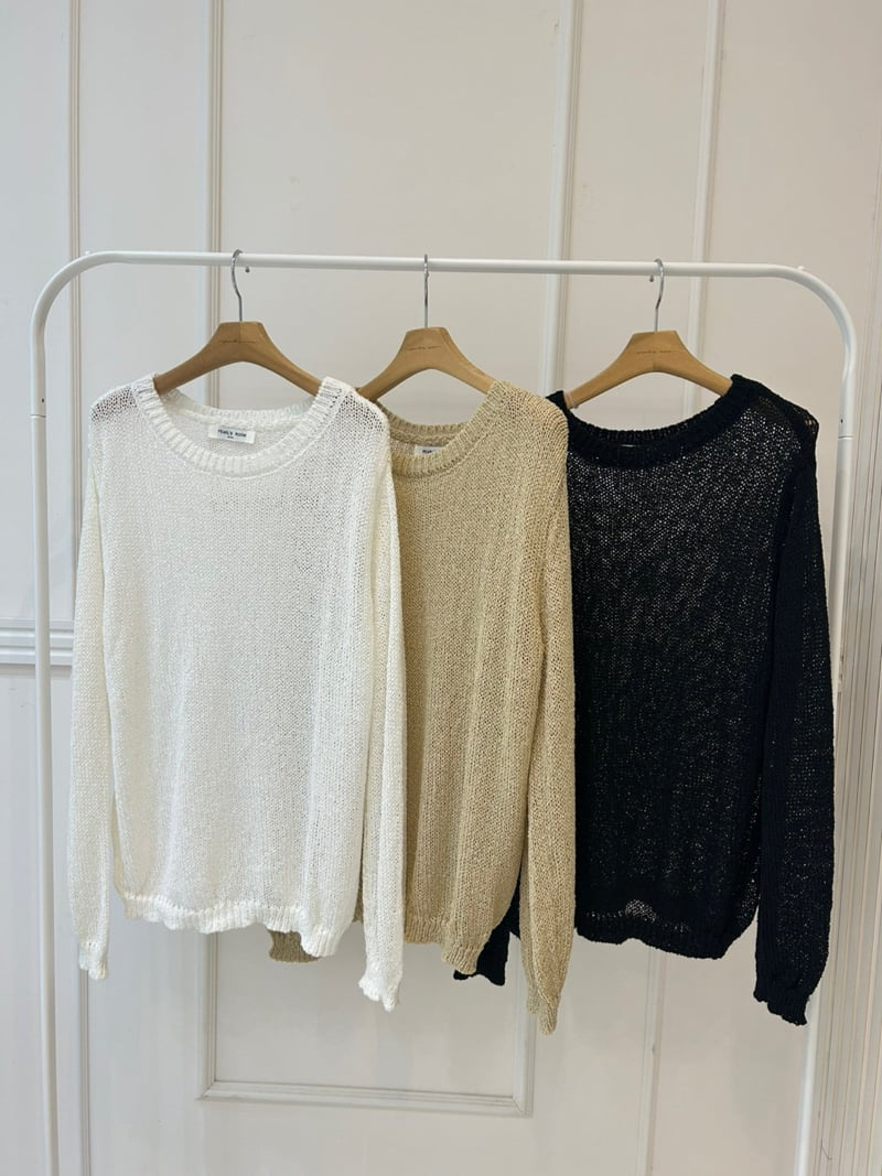 Pearls room - Korean Women Fashion - #shopsmall - Round Knit Top - 12