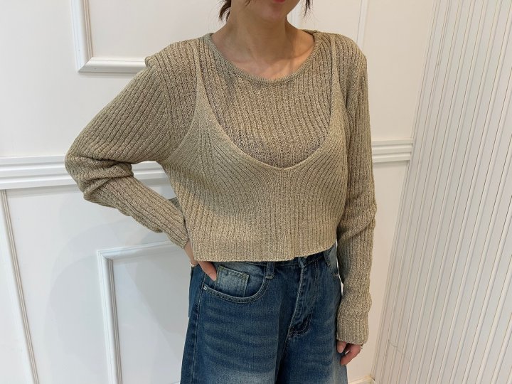 Pearls room - Korean Women Fashion - #vintageinspired - Layered Knit Top - 8