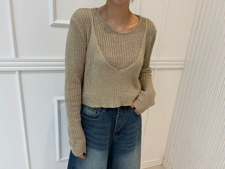 Pearls room - Korean Women Fashion - #womensfashion - Layered Knit Top - 7