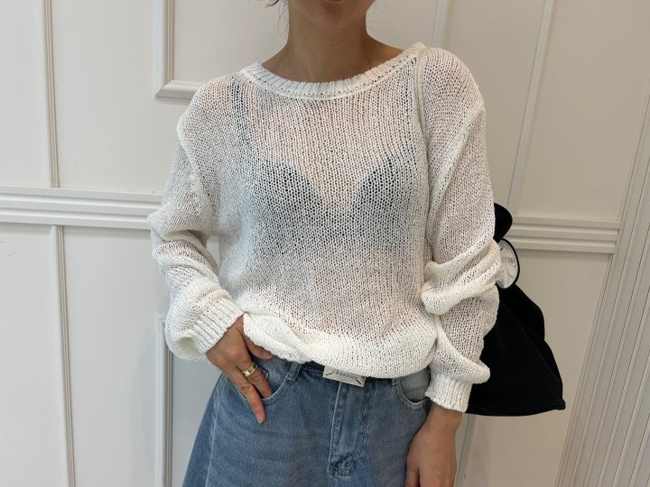 Pearls room - Korean Women Fashion - #womensfashion - Round Knit Top - 6