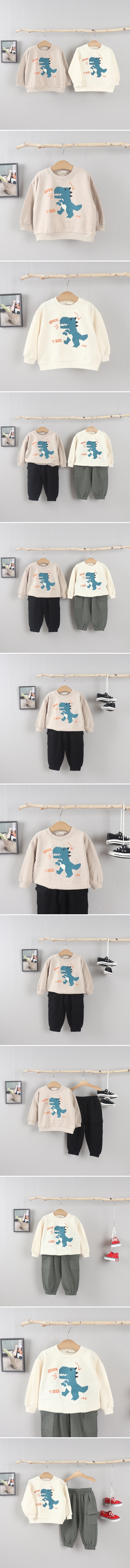 Pepper Mint - Korean Children Fashion - #magicofchildhood - T-Rex Sweatshirt