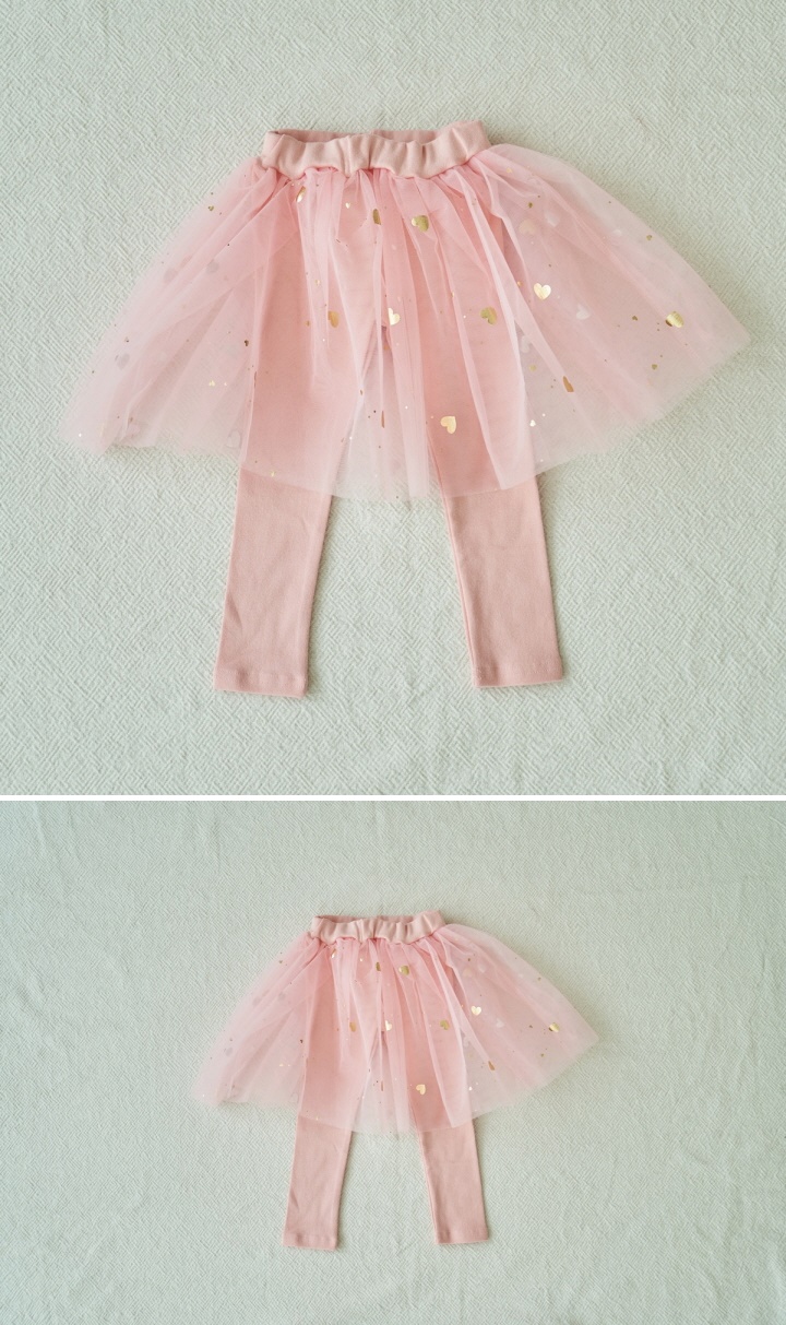 Pepper Mint - Korean Children Fashion - #prettylittlegirls - Heart Skirt Leggings