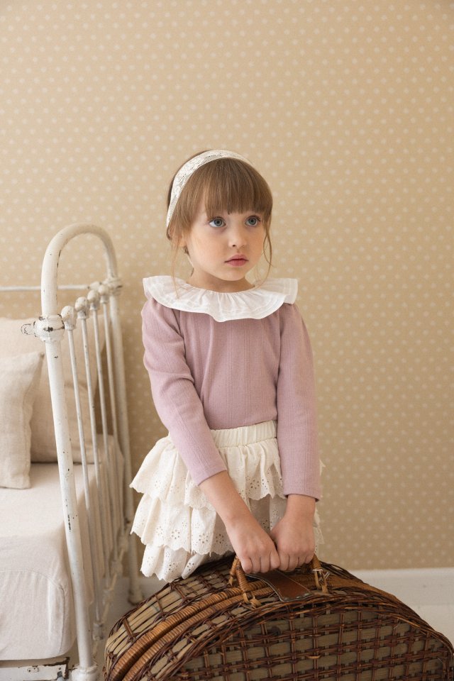Perrobebe - Korean Children Fashion - #Kfashion4kids - Hannah Pintuck Frill Tee - 3