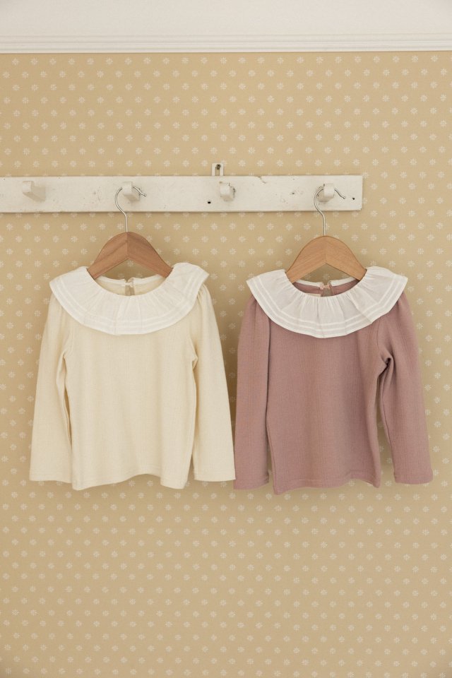 Perrobebe - Korean Children Fashion - #childrensboutique - Hannah Pintuck Frill Tee - 12