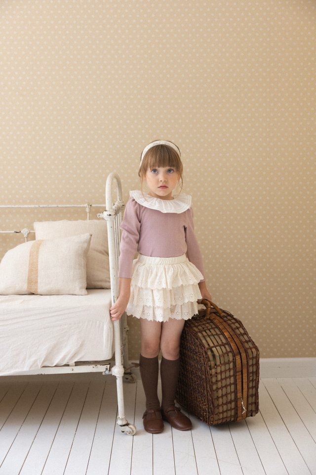Perrobebe - Korean Children Fashion - #kidsshorts - Grace Layered Skirt Pants - 10