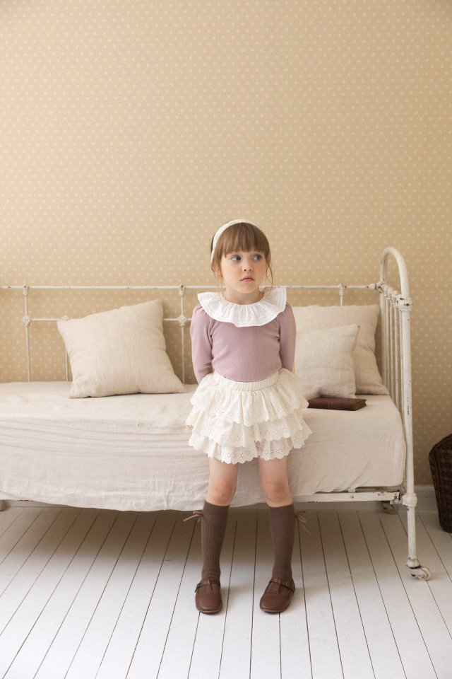 Perrobebe - Korean Children Fashion - #kidsstore - Hannah Pintuck Frill Tee