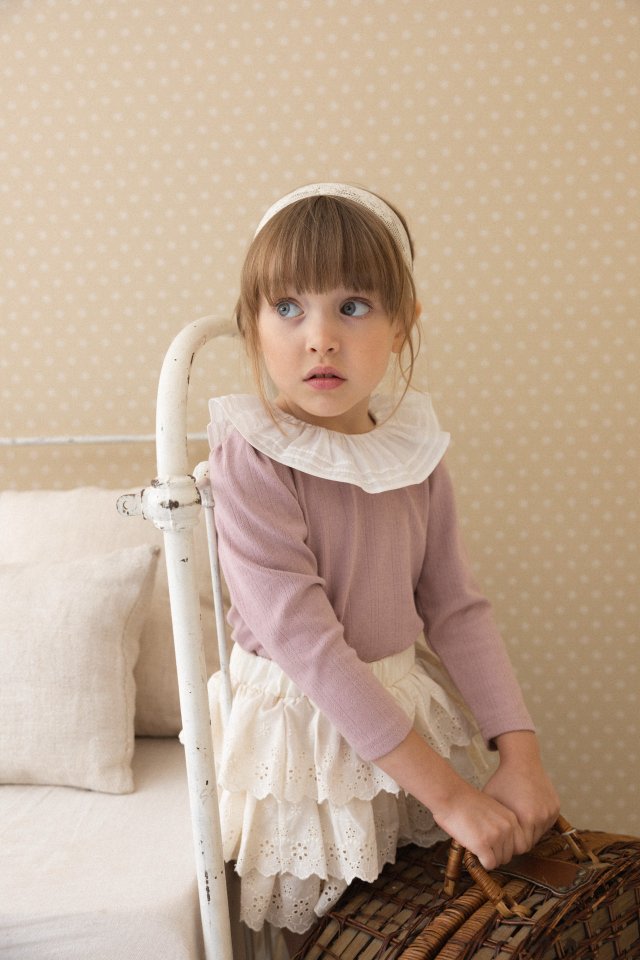 Perrobebe - Korean Children Fashion - #Kfashion4kids - Hannah Pintuck Frill Tee - 4