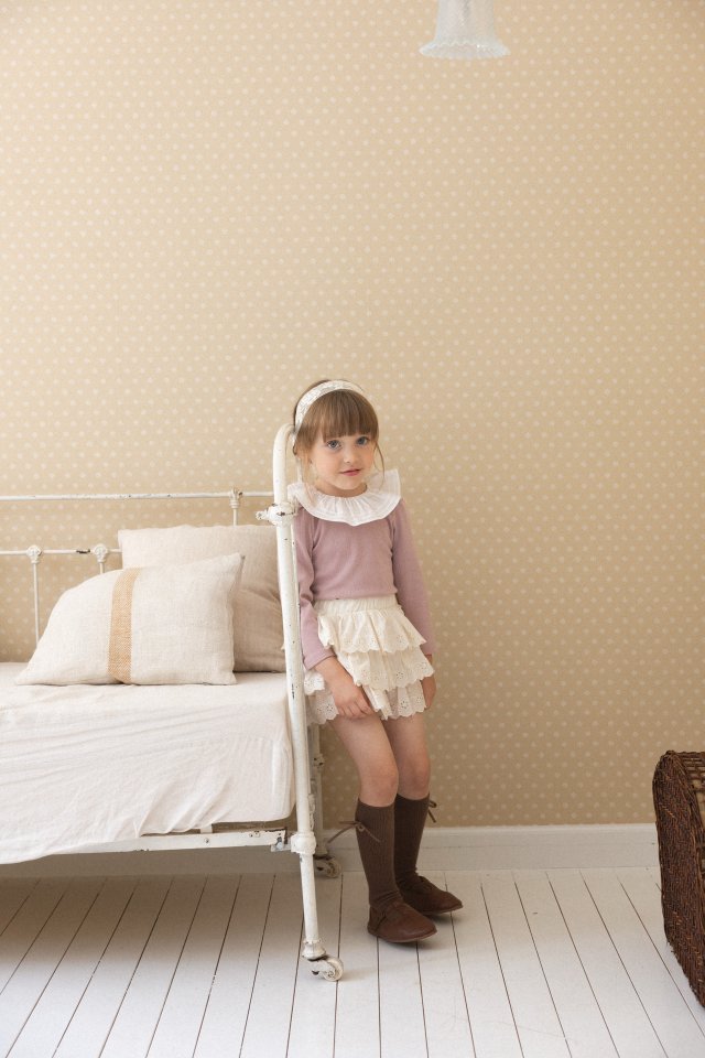 Perrobebe - Korean Children Fashion - #magicofchildhood - Hannah Pintuck Frill Tee - 5