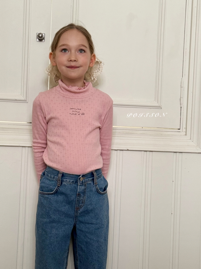 Poisson - Korean Children Fashion - #childofig - Eyelet Half Turtleneck - 8