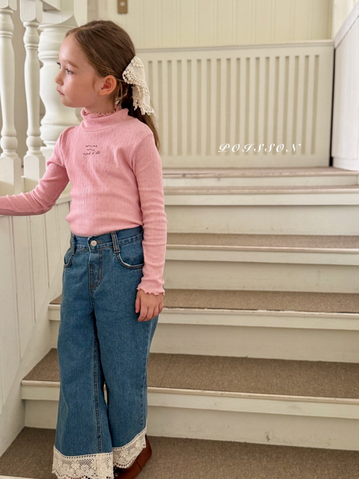 Poisson - Korean Children Fashion - #childrensboutique - Eyelet Half Turtleneck - 9