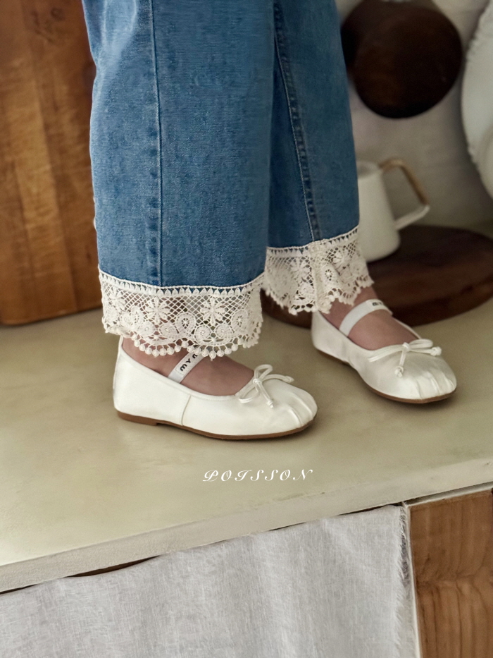 Poisson - Korean Children Fashion - #childrensboutique - Vintage Lace Denim Pants - 3
