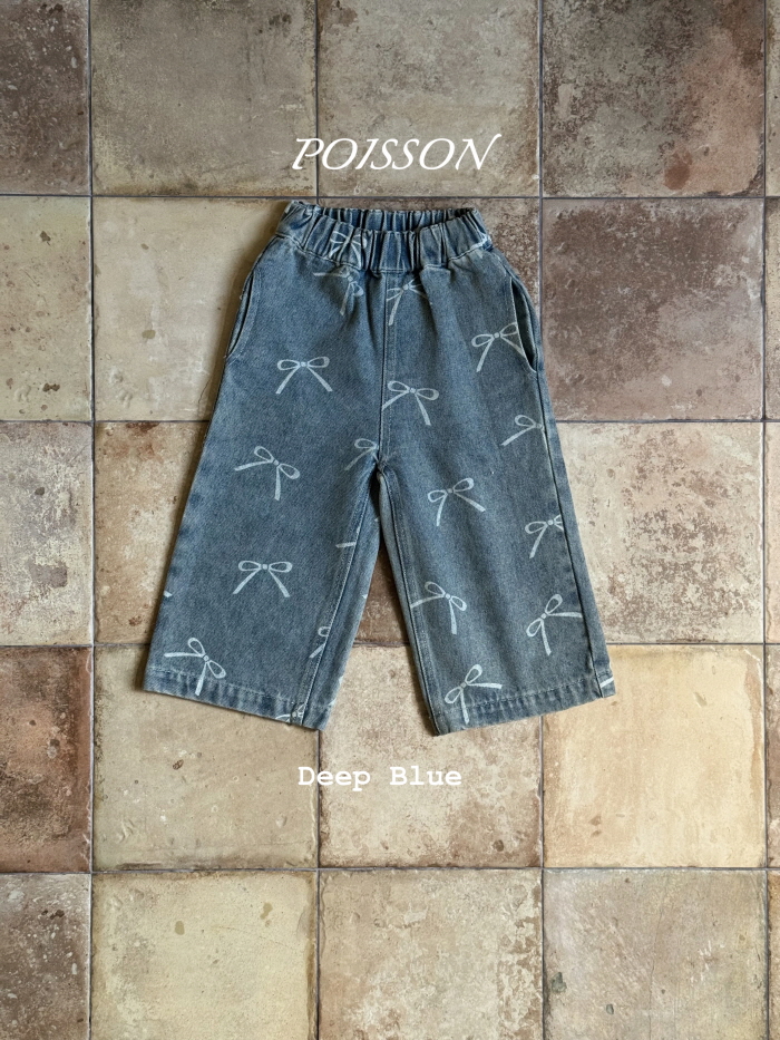 Poisson - Korean Children Fashion - #designkidswear - Ribbony Denim Pants