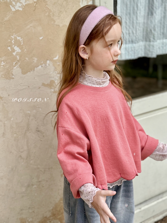 Poisson - Korean Children Fashion - #kidsshorts - Scallop Sweatshirt - 10