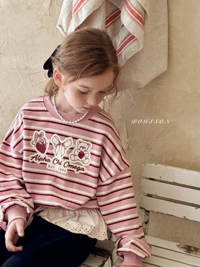 Poisson - Korean Children Fashion - #kidsstore - Petit Border Sweatshirt - 5