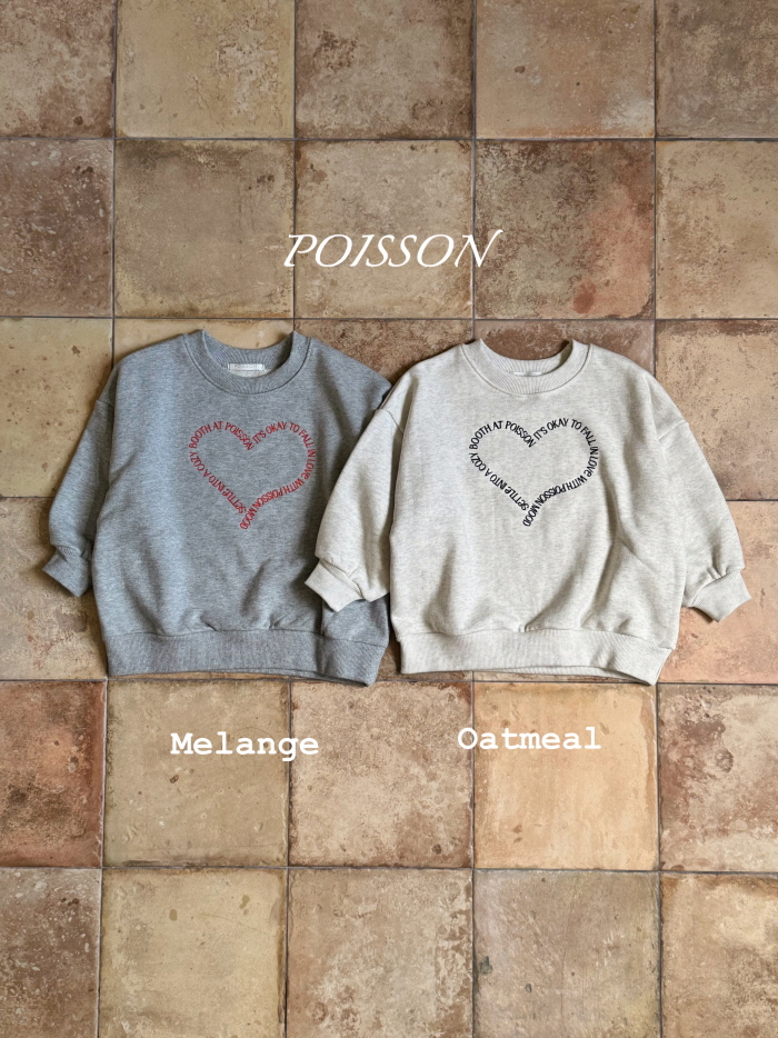 Poisson - Korean Children Fashion - #kidsstore - Heart Embroidery Sweatshirt
