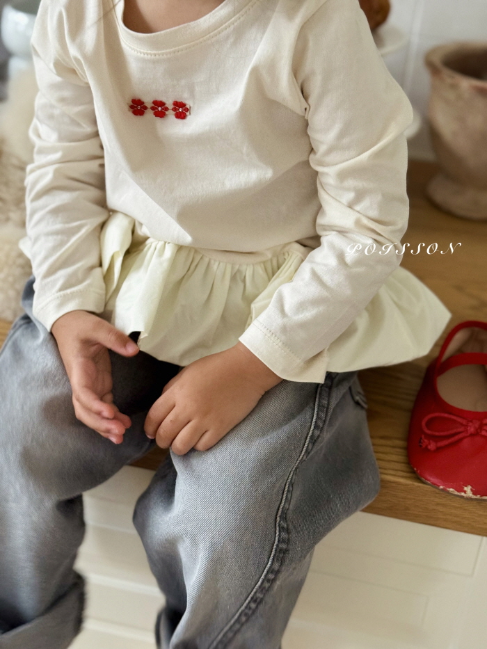 Poisson - Korean Children Fashion - #kidsstore - Brush Denim Pants - 4