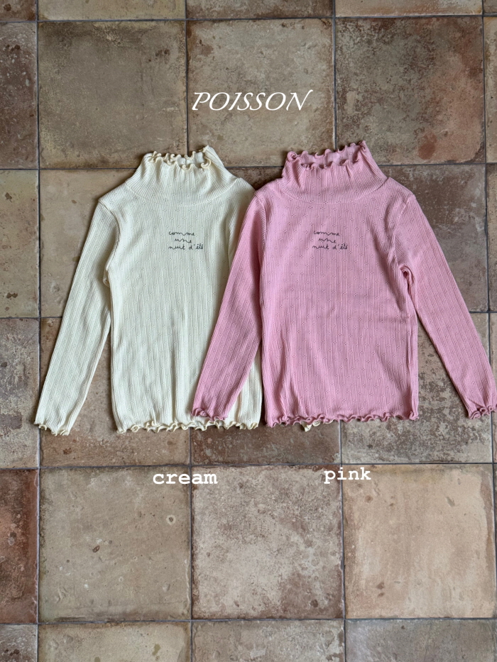 Poisson - Korean Children Fashion - #littlefashionista - Eyelet Half Turtleneck