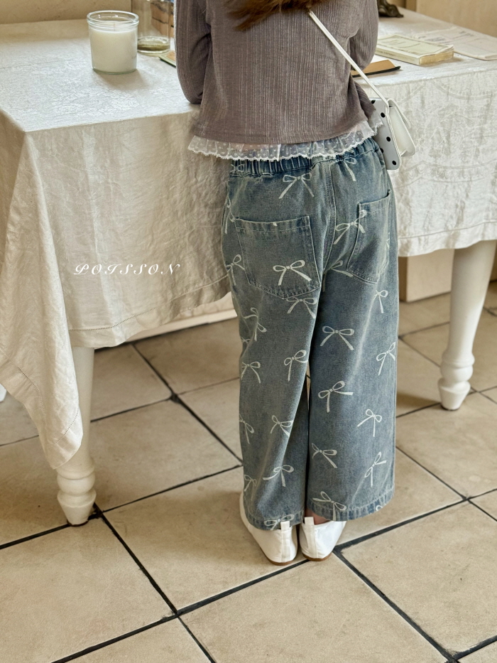 Poisson - Korean Children Fashion - #magicofchildhood - Ribbony Denim Pants - 9