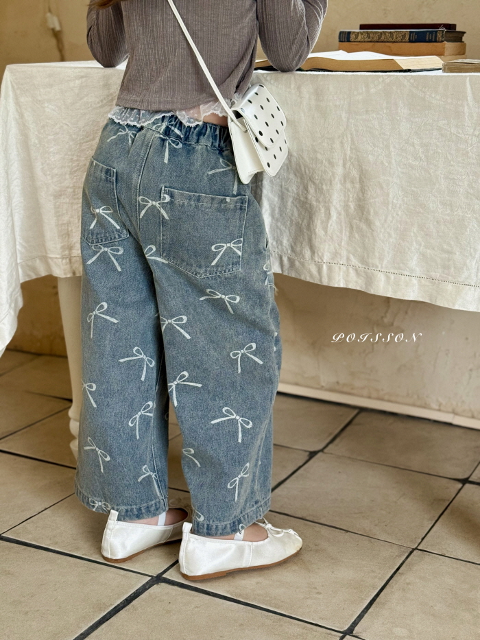 Poisson - Korean Children Fashion - #minifashionista - Ribbony Denim Pants - 10