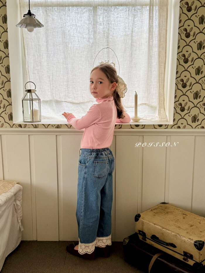 Poisson - Korean Children Fashion - #stylishchildhood - Eyelet Half Turtleneck - 7
