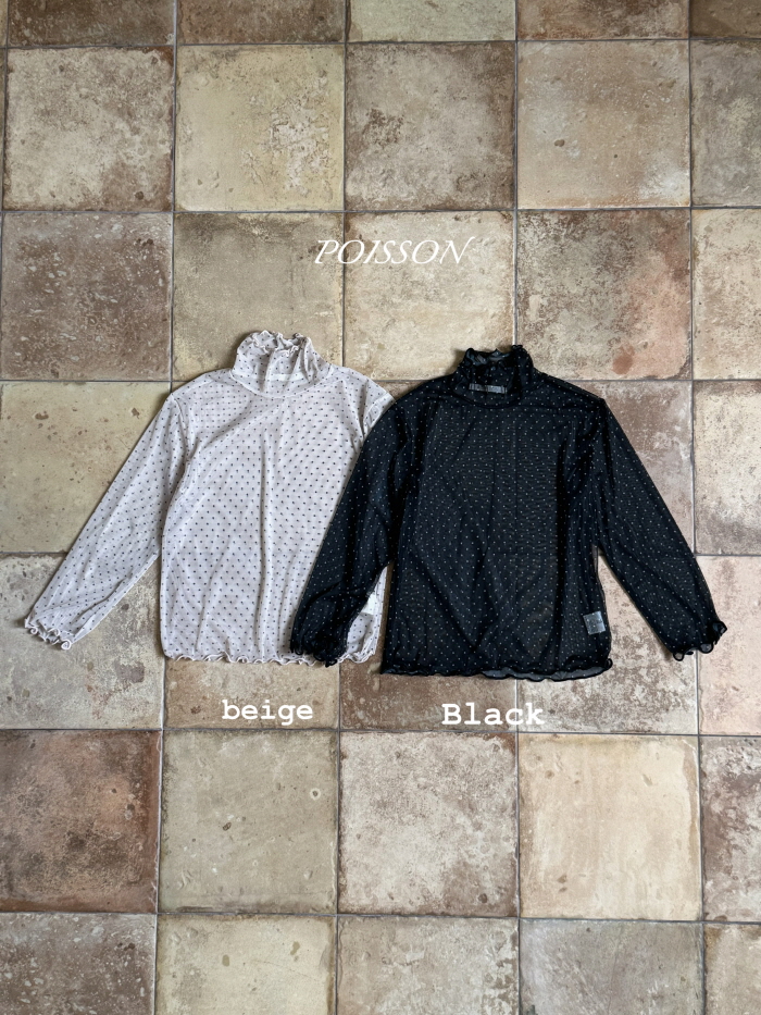 Poisson - Korean Children Fashion - #todddlerfashion - Lace Half Turtleneck