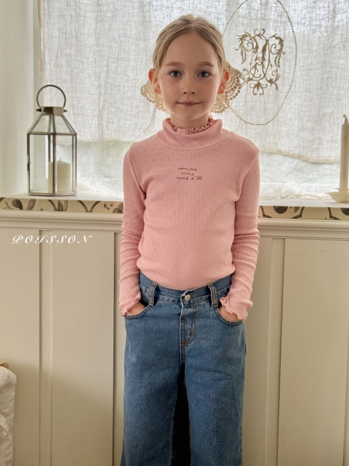 Poisson - Korean Children Fashion - #toddlerclothing - Eyelet Half Turtleneck - 6
