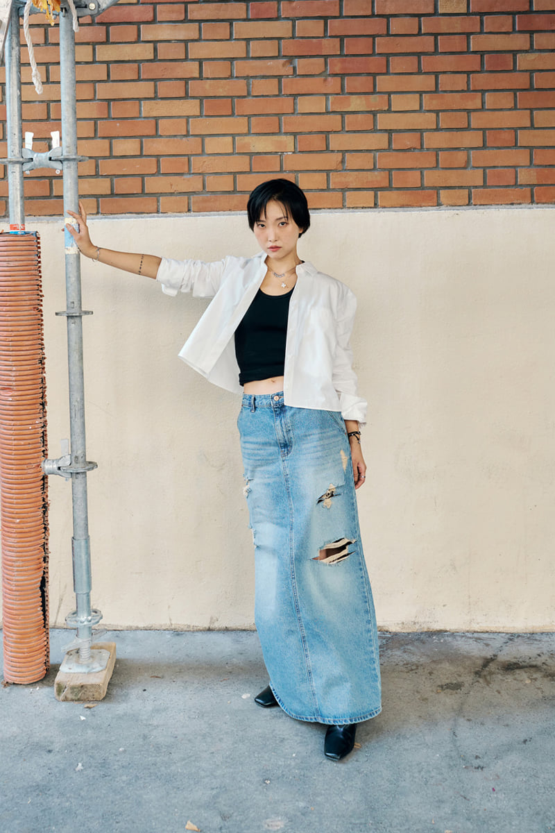Project Wave - Korean Women Fashion - #momslook - Mono Crop Shirt