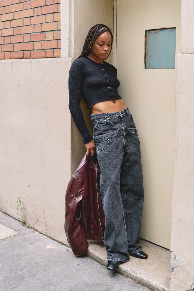 Project Wave - Korean Women Fashion - #womensfashion - Double Layer Belt High Waist Denim Pants - 4