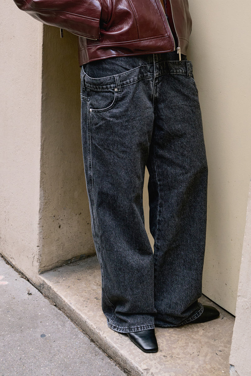Project Wave - Korean Women Fashion - #momslook - Double Layer Belt High Waist Denim Pants - 6