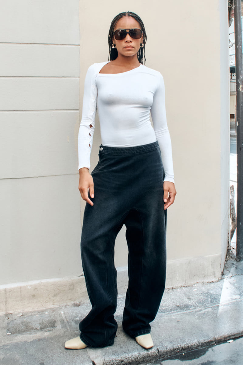 Project Wave - Korean Women Fashion - #momslook - Side Button Slim Fit Tee - 2