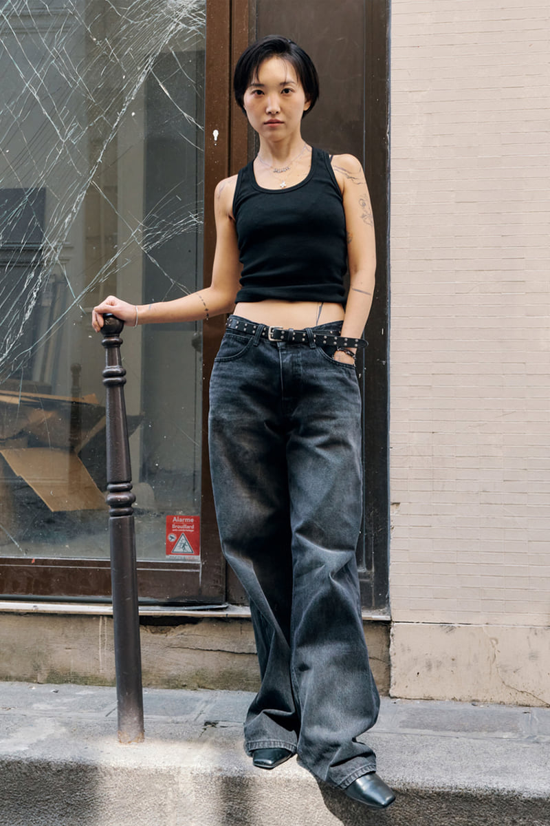 Project Wave - Korean Women Fashion - #momslook - Black Washing Denim Pants - 2
