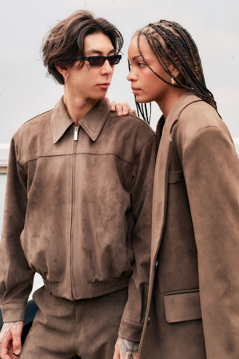 Project Wave - Korean Women Fashion - #momslook - Suede Zip-up Blouson - 11