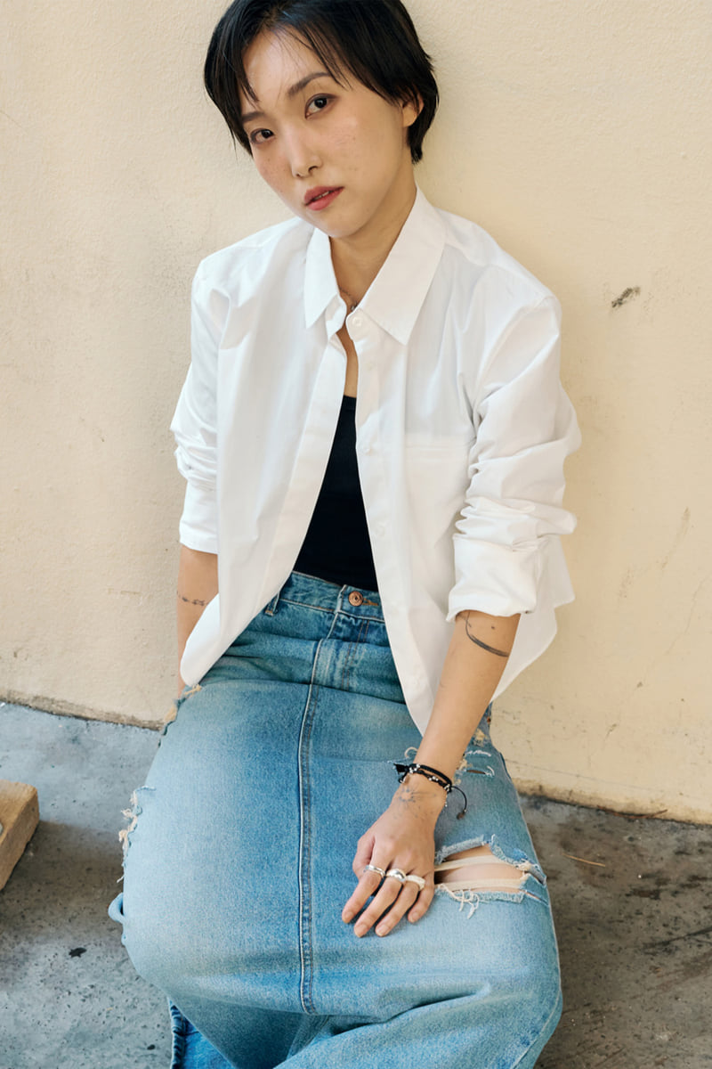 Project Wave - Korean Women Fashion - #momslook - Mono Crop Shirt - 4