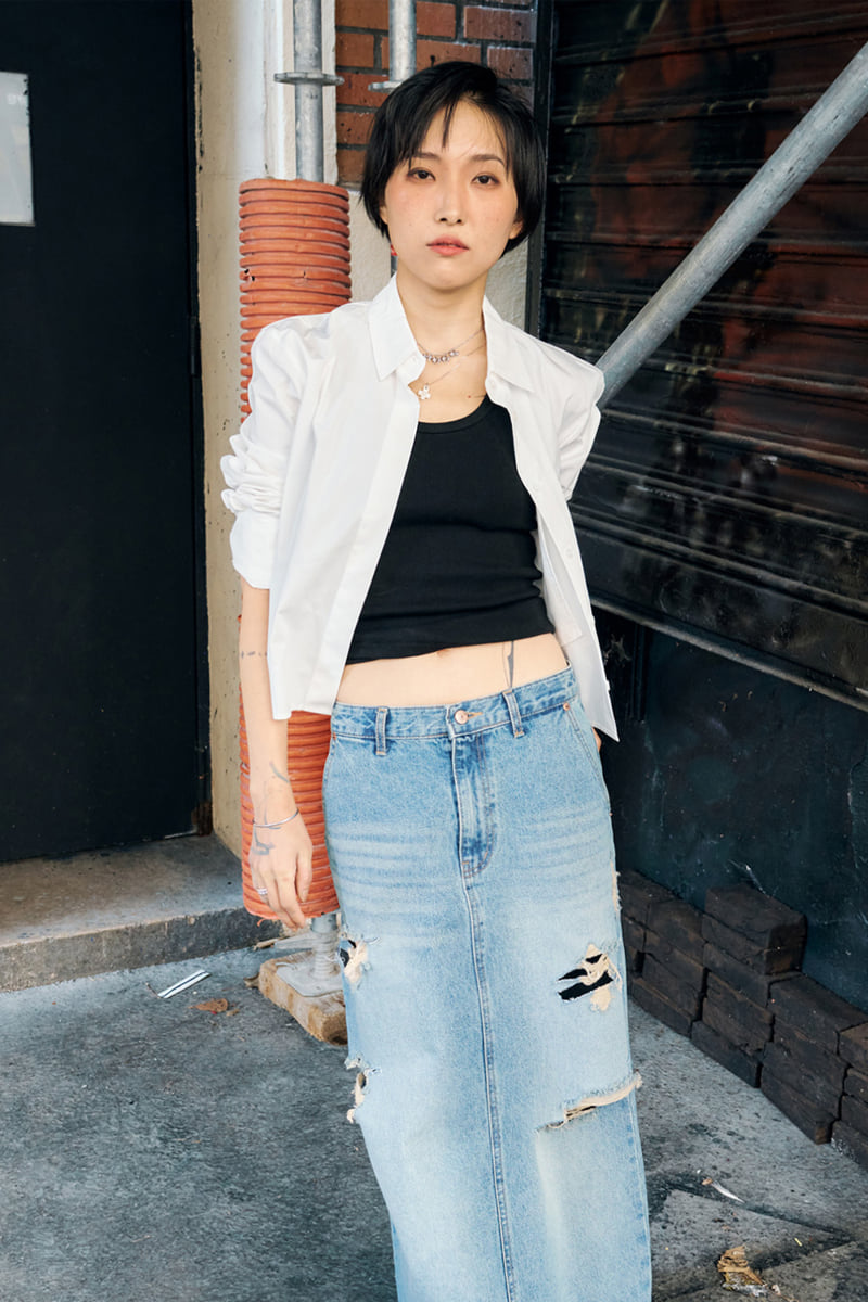 Project Wave - Korean Women Fashion - #womensfashion - Mono Crop Shirt - 6