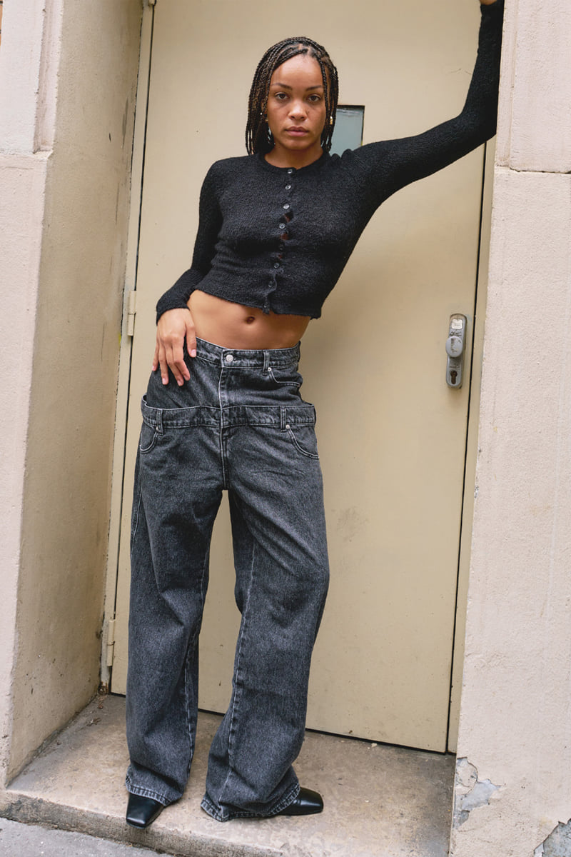 Project Wave - Korean Women Fashion - #womensfashion - Double Layer Belt High Waist Denim Pants