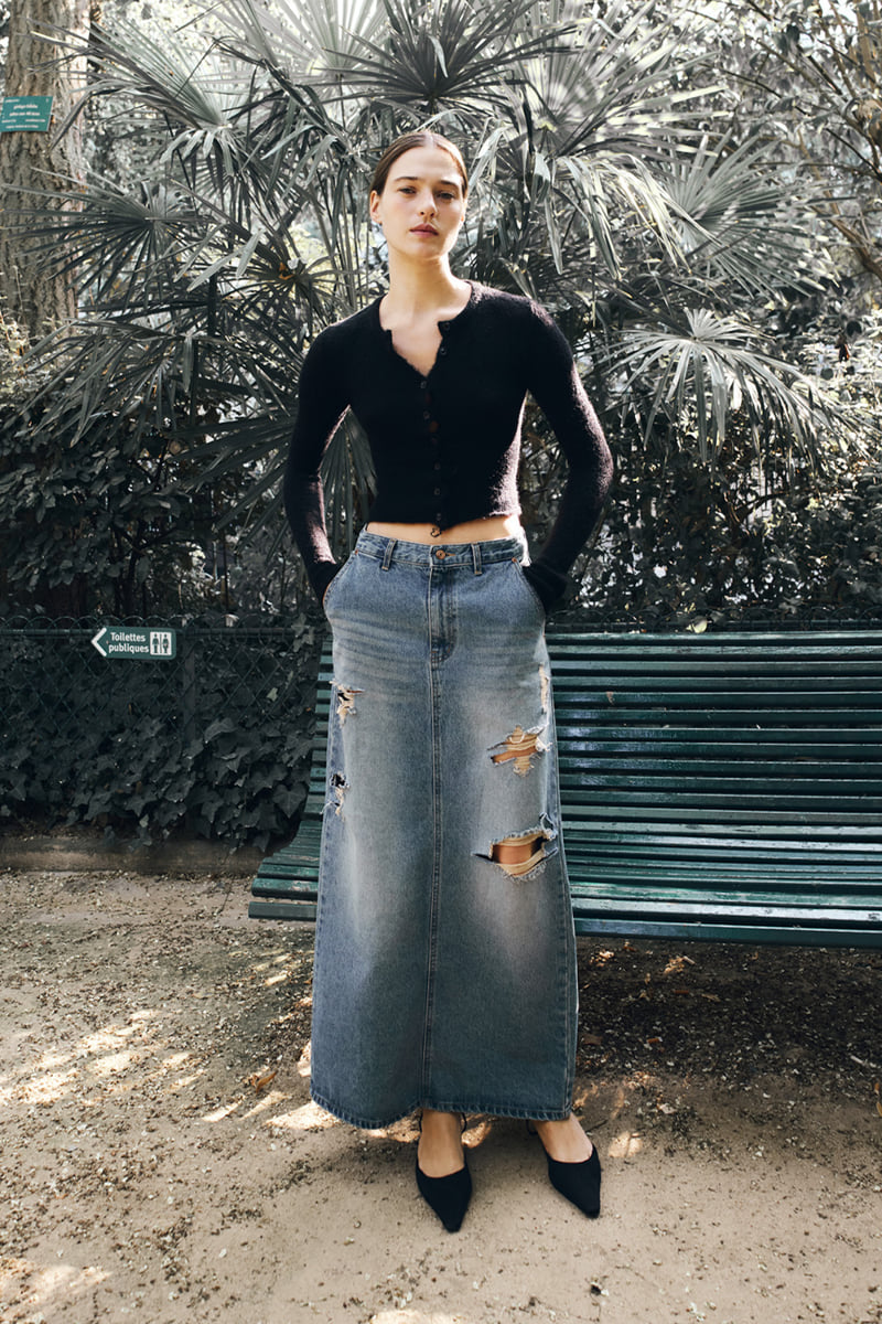 Project Wave - Korean Women Fashion - #womensfashion - Damange Maxi Denim Skirt - 10